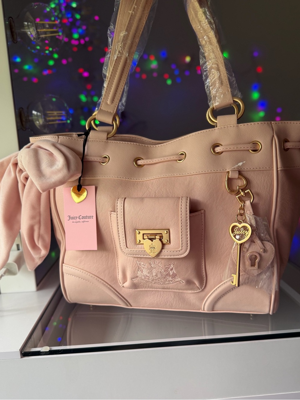 Juicy Couture Pink Clay Royal To Juicy Daydreamer Tote Bag Viral New Y2k Bow